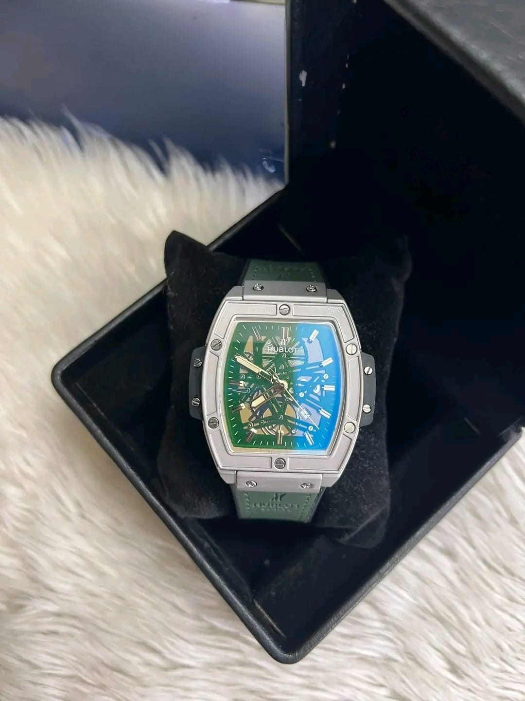 Hublot Spirit of Big Bang Homage - Skeleton Dial Tonneau Watch for Men